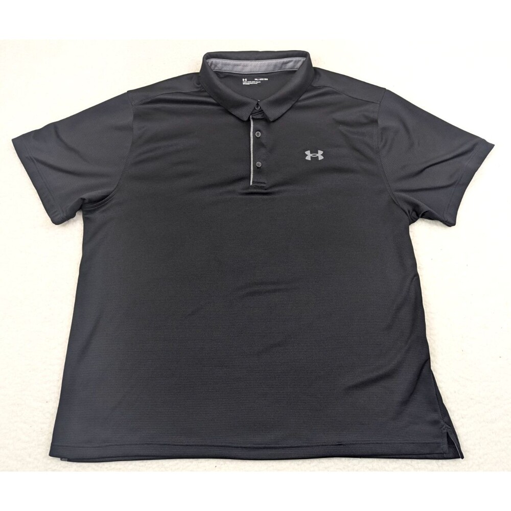 Under Armour Men’s 3XL UA Tech Polo Golf Shirt Black Loose Fit 1290140